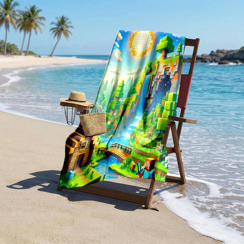 Pixel Game Fashion Beach Towel: Ideal for Summer Adventures Soft, absorbent and quick drying suitable for swimming and bathing