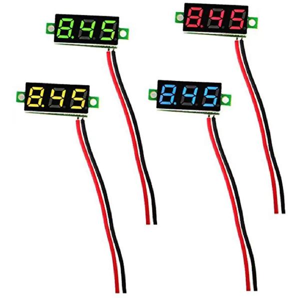 1/10pcs Mini LED Digital Voltage Meters Volt Voltage Panel Meter Red/Blue/Green Auto Car Mobile Power Volt Detector Instrument