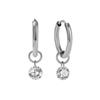 Stainless Steel Waterproof 14K Gold-Plated Zircon Water Drop Round Pendant Earrings for Women Fashion Exquisite Earrings Jewelry