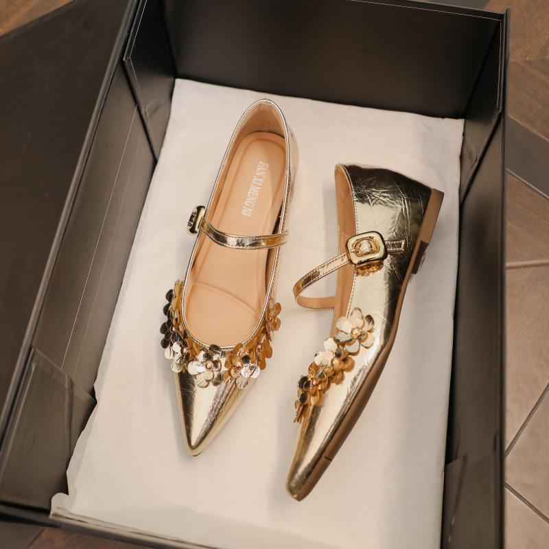 Shallow Single Shoes Women's 2025 Autumn New Heightening Rhinestone Super Foreign Style Word Belt French Mary Jane Women's Single Shoes