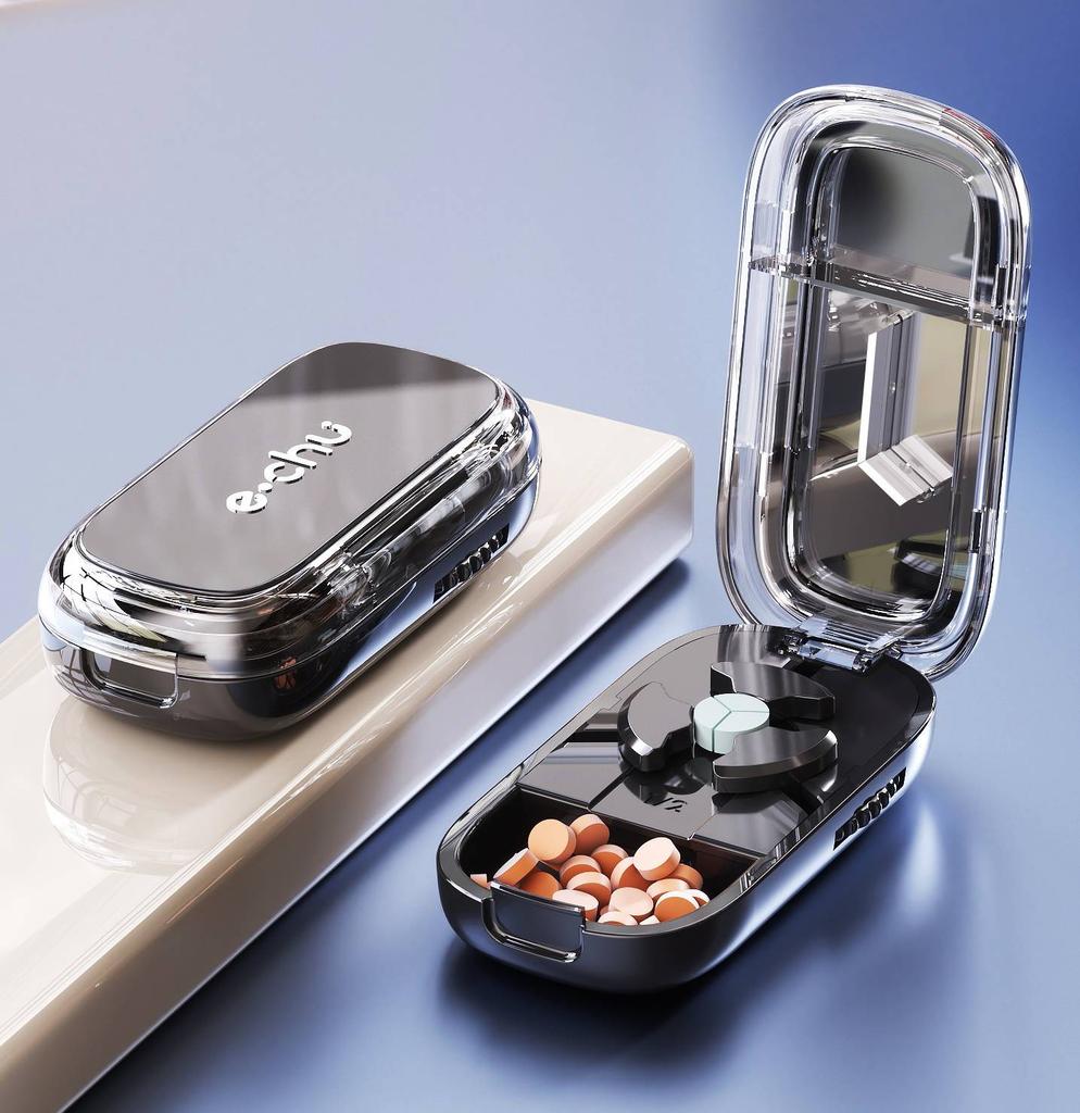 Pill Cutter With Invisible Storage Box Portable 2 In 1 Mini Drug Tablet Medicine Small Small Medicine Box Health Care Pills Case