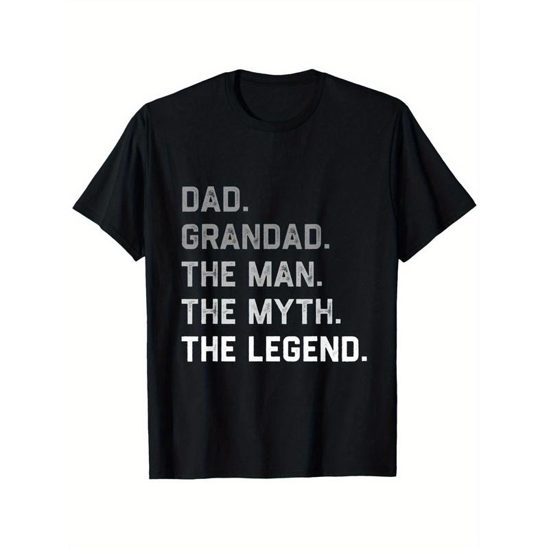 Dad Grandad The for Man Myth T Shirt / Father's Day Gift, Christmas Present / Stylish Design, Classic Tee / Machine Washable, Soft Texture,