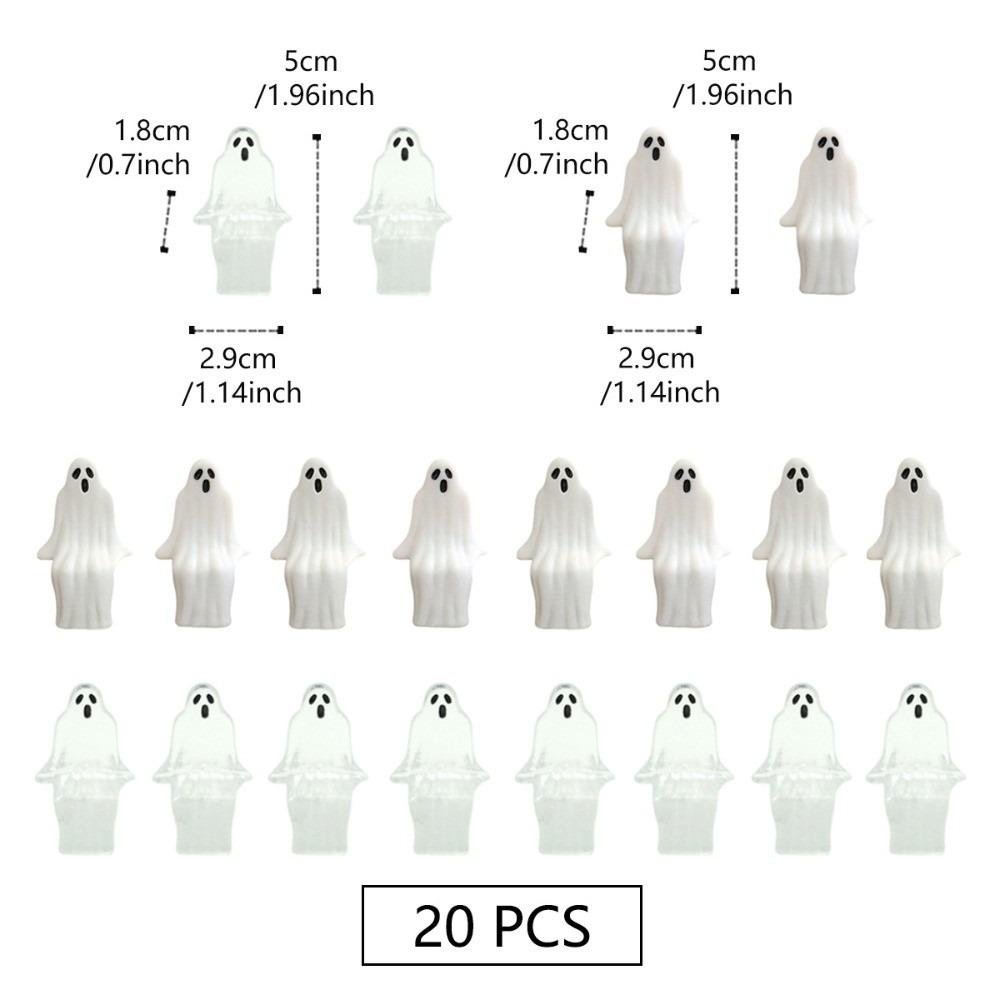 20pcs Cute Joy Garden Ghost Ornament Sitting Pose Ghost Statue Decorations  Halloween Party