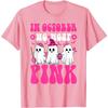 Ghost Wear Pink Breast Cancer Warrior Funny Ghost Halloween T-Shirt for Women Casual  Daily Four Seasons Tees Graphic