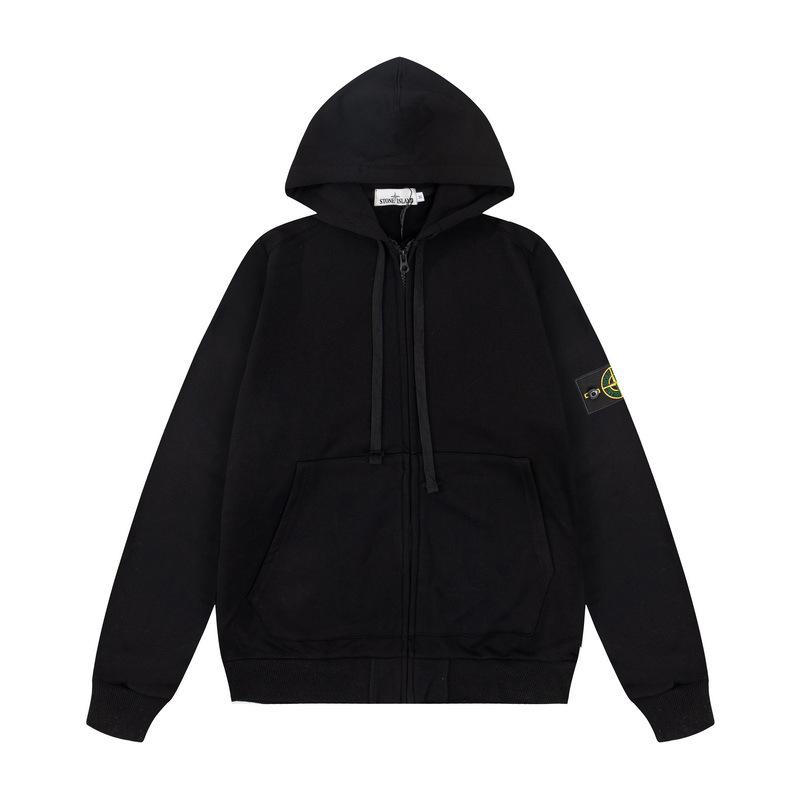 

Преміальний STONE 20SS Stone Американський Приплив Вуличний Кардиган-Світшот на Блискавці з Значком для Чоловіків та Пар, Чиста Бавовна. M