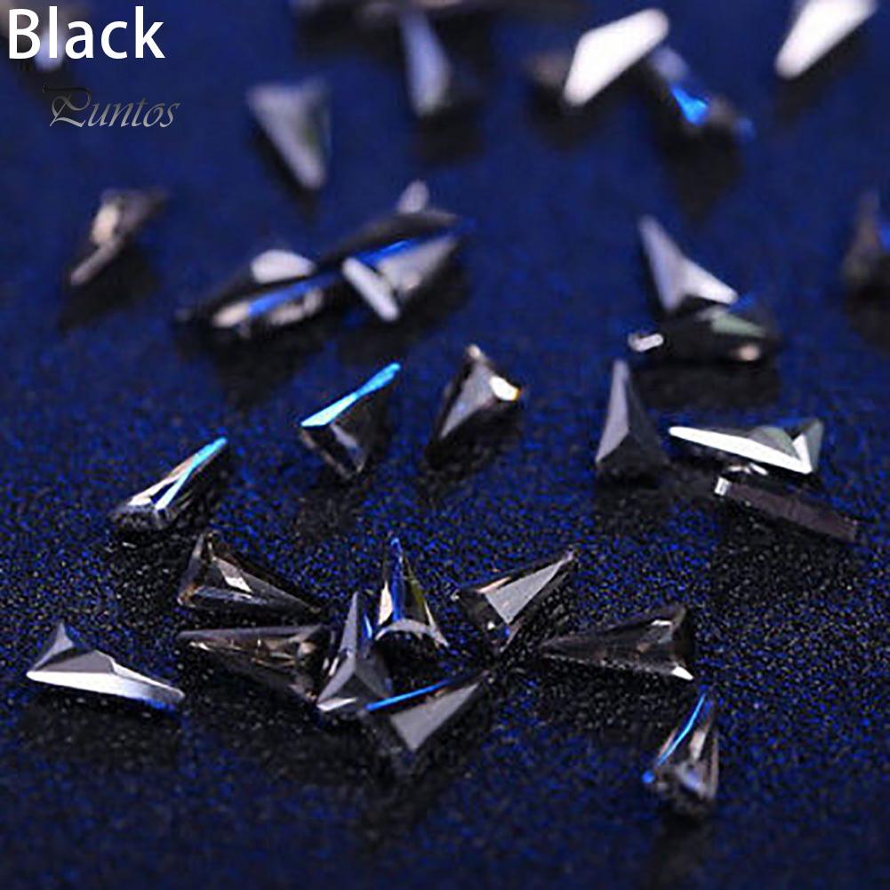 Puntos Nail Art 10Pcs Women Triangle Tip Shiny Rhinestone DIY Decoration Manicure Kit