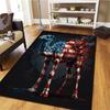 American flag  animals Pattern Square Carpet,Area Rug,Carpet Rug for Living Room Bedroom Sofa Playroom Decor,Non-slip Floor Mat,Holiday Birthday Gifts