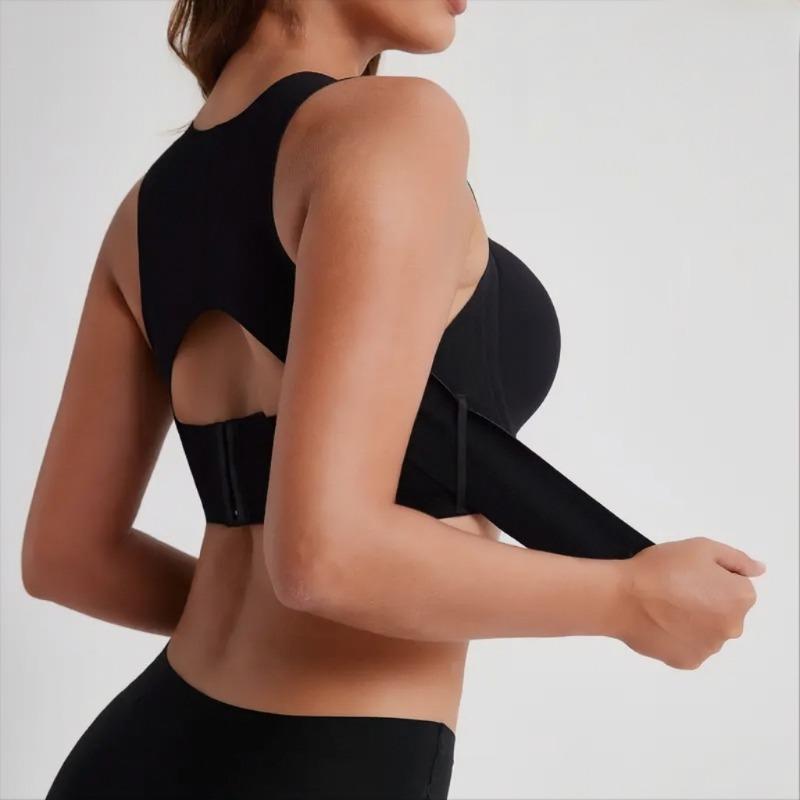 Women European Size Jelly Cup Sports Bra Breathable Posture Support Lifting Anti-Sagging Underwear