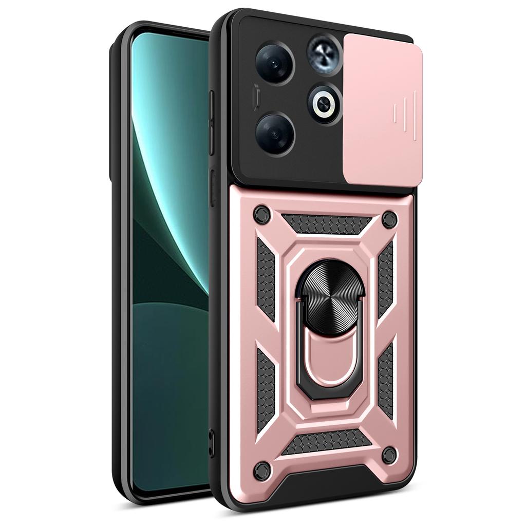 Für Infinix Smart 8 Plus Hülle PC+TPU Handyhülle mit Schiebe-Kameraobjektivschutz