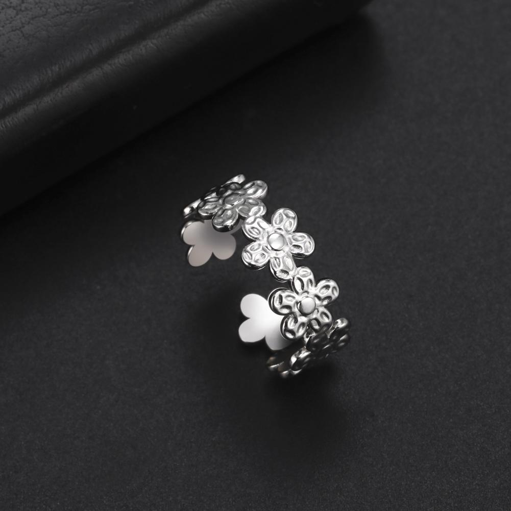 Xiaomi Skyrim Korean Style Boho Flower Rings for Women Stainless Steel Adjustable Engagement Finger Ring 2026 Jewelry Mother Day Gift