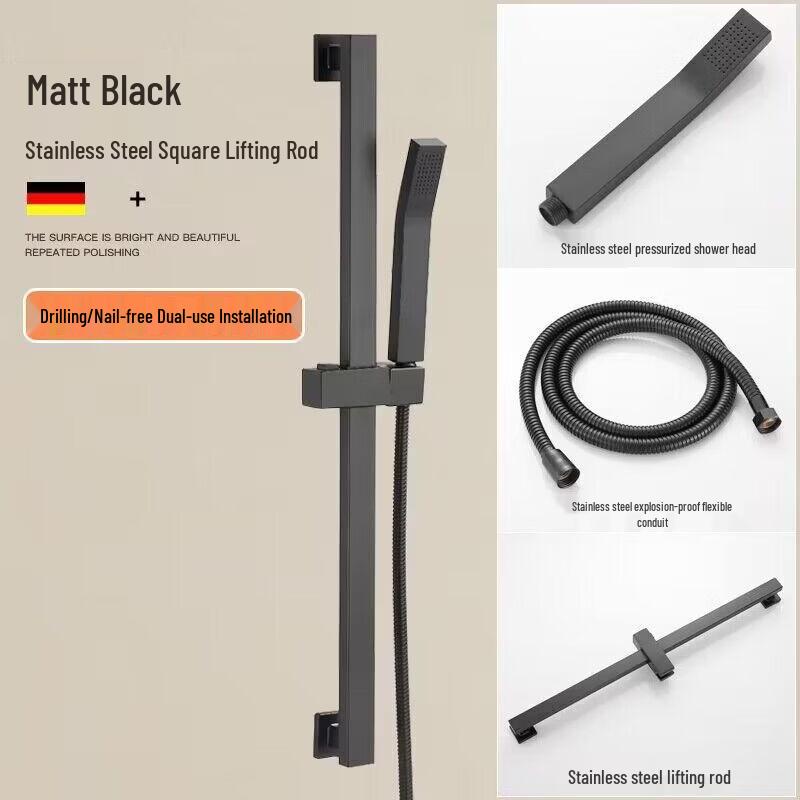 LangZhiWen No-Drill Adjustable Shower Set