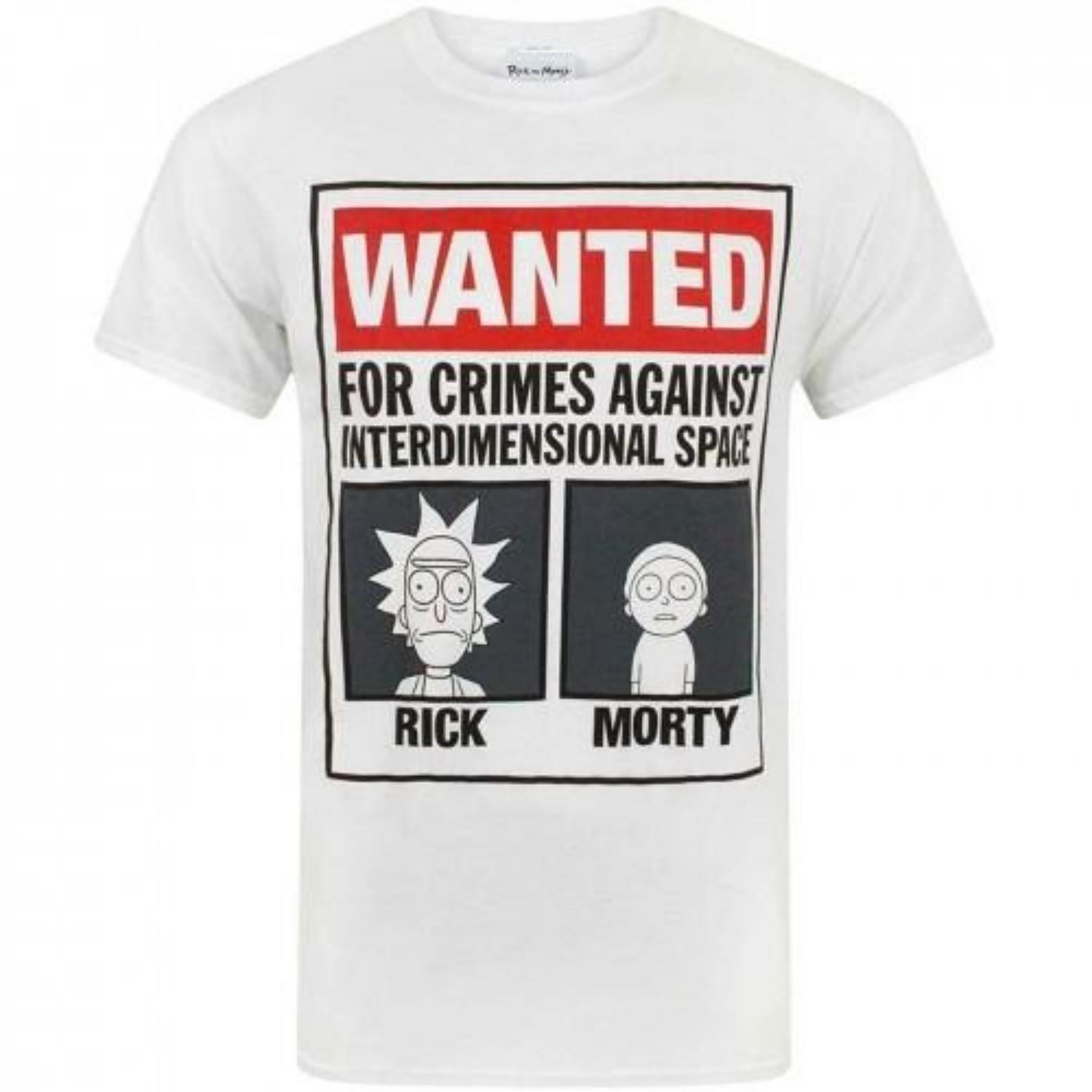 Rick And Morty Mens Wanted T-Shirt S