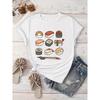 European Sizes, Perfect for Spring/Summer Outings & Beach Vacations, Beachwear Tshirt | Playful Print Top | Machine Washable Top, Sushi Tshirt