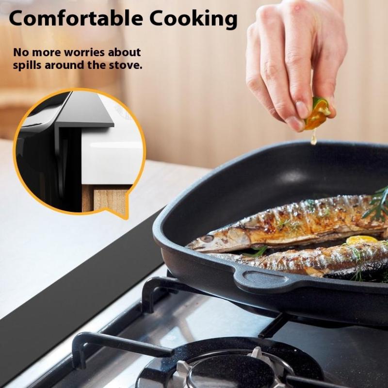 Stove Counter Gap Cover Kitchen Silicone Heat Resistant Mat Gas Stove Protector Slit Cleaning Pad Oil Dust Seal Cooker Cover
