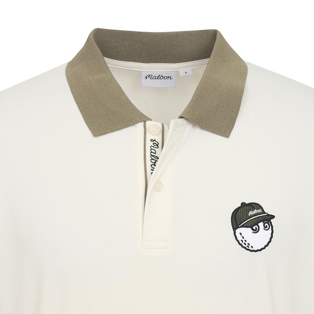 MALBON GOLF Knit Hybrid Polo Shirt Cream (Man)