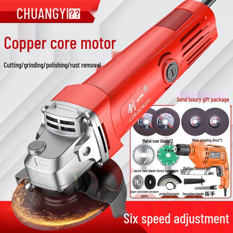 Multifunctional Angle Grinder & Polisher: Handheld Cutting, Grinding, and Polishing Tool for Household Use