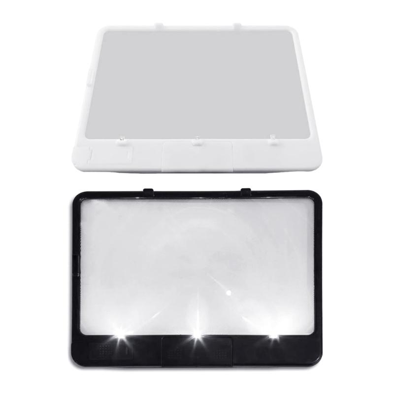 Magnifier Desktop With Led Desk Lamp Magnifying Glass Elderly Reader Brighter Viewer Screen Amplifier Reading Books