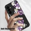 S25 Ultra Case Purple Peony Flower Cover For Samsung Galaxy S24 S22 Ultra S23 Plus S21 FE A54 A15 A35 A55 A16 A36 A56 5G Capa