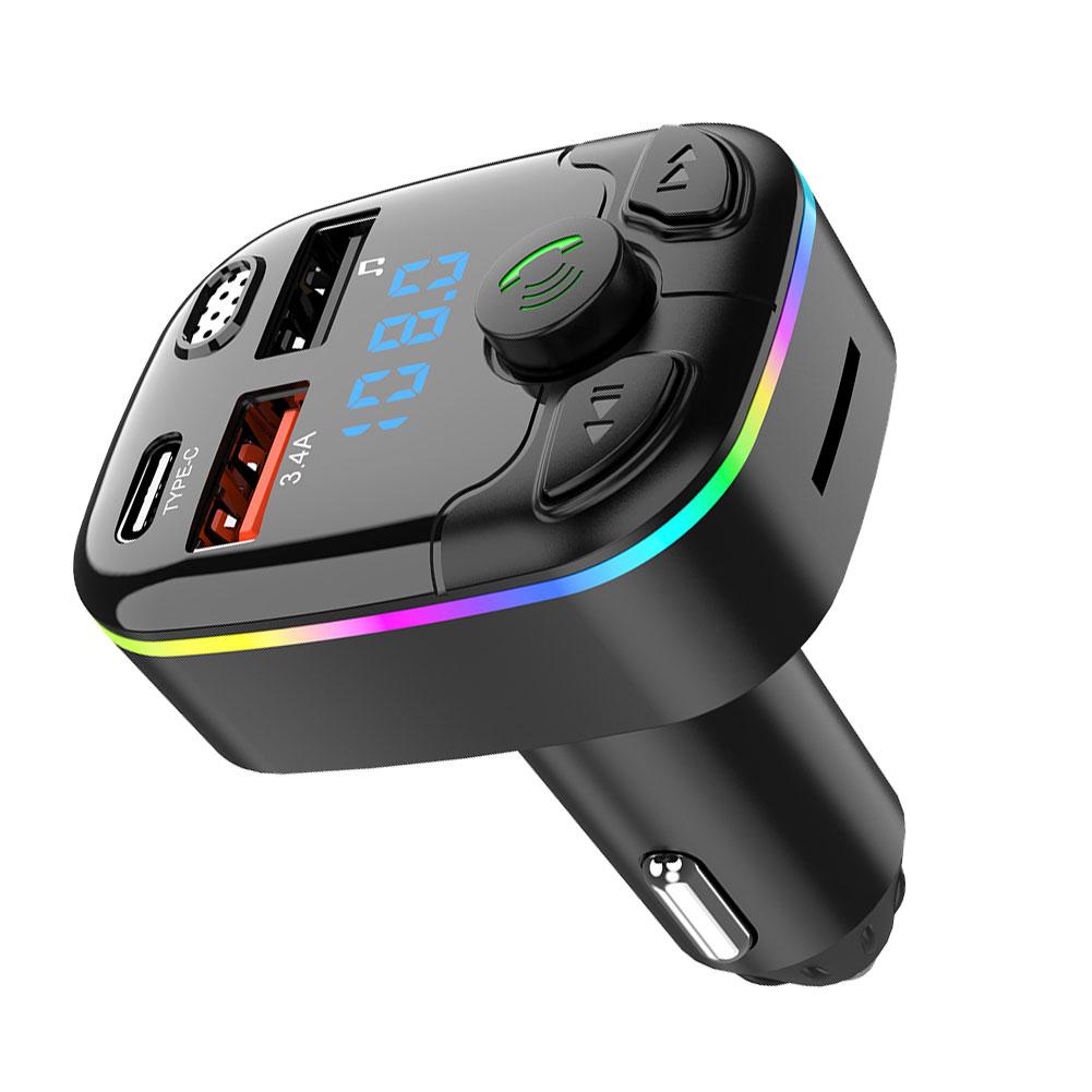 Bluetooth FM Transmitter Handsfree Car Radio Modulator MP3 Player Dual USB Super Quick Charge Adapter for Car 3.1A Fast Charging