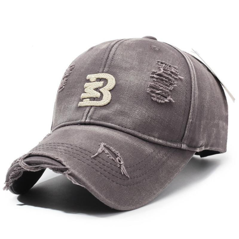 Distressed Baseball Cap Women Unisex Trendy Embroidered Letter Sun Visor Dad Hat