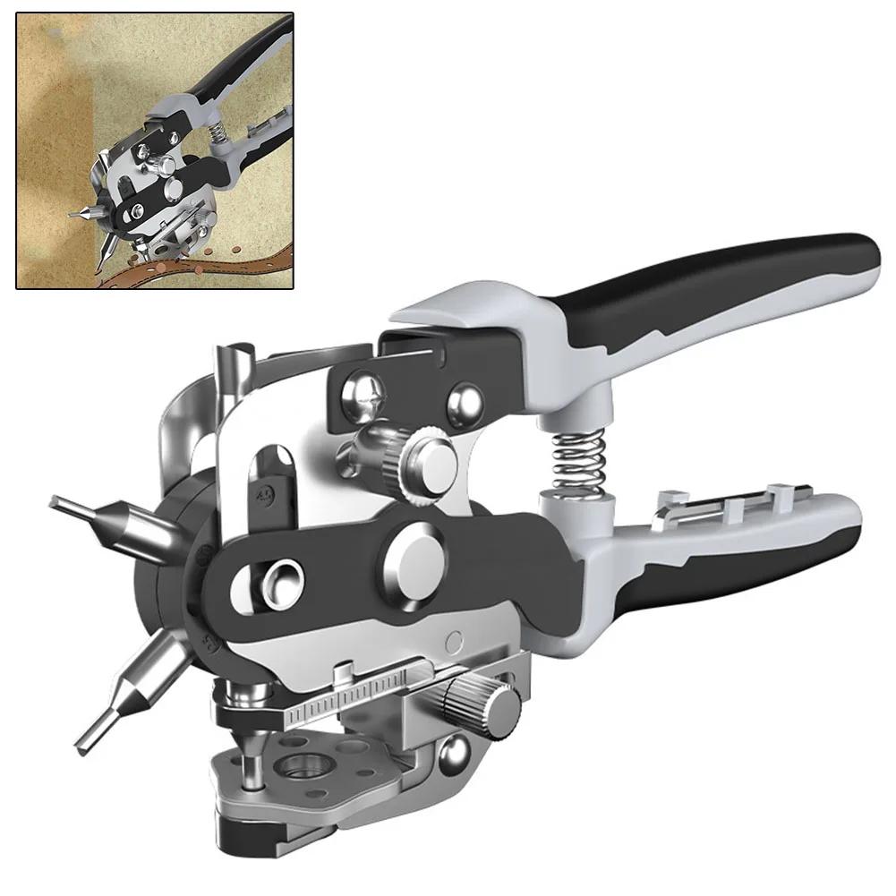 Perforatore per pelle Strumenti per pelle Perforatore multifunzione per cinture Strumento domestico per forare Perforatore portatile per fori di cintura Strumento per artigianato
