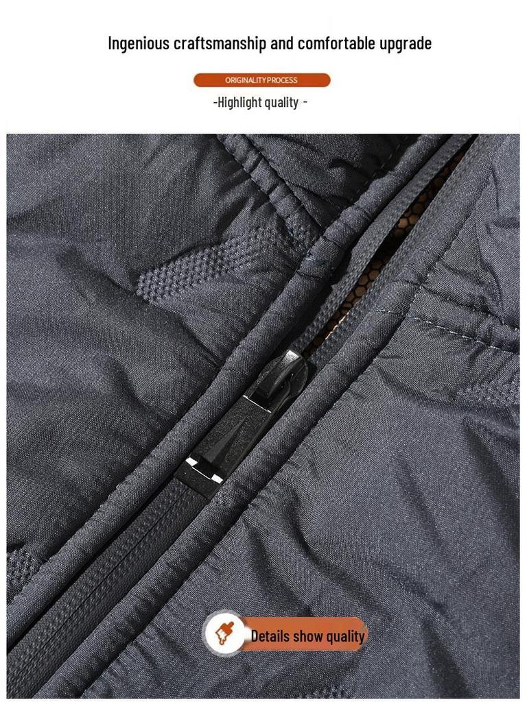 Men's Winter Plus-Size Velvet-Lined Graphene Cotton Jacket