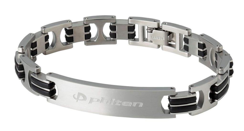 Phiten Metax Wide Hard Coated Titanium Bracelet, Size M