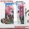 2pcs   2D FLAT PRINTING Curtains (Without Rod) CherryGardenPagoda Chic Curtains&Window Treatment Durable Polyester Curtains