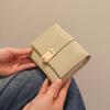 Women's Simple Basic Leather 3-Pocket Buckle Bifold Wallet