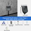 Wall Mounted Urinal Wall Mounted Bathroom Washout Urinal Adjustable Flushing Urine Diverter with Hose for Dorm Vehicle RV