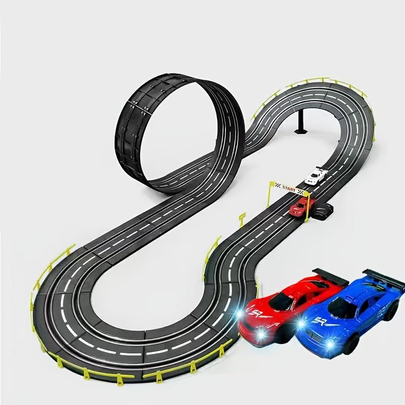 2 Player Racing Track Toy Set - Assembly Vehicle Toy for Christmas Halloween Gift