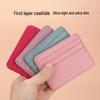 Slim Genuine Leather Card Holder: Multi-card Slots, Compact Coin Purse, Cowhide Card Sleeve, and Driver's License Holder.
