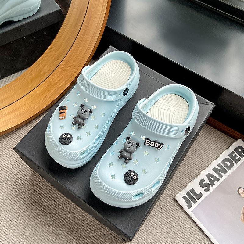 CH Hole Shoes New Heightened Thick-soled Non-slip Summer Outdoor Beach Baotou Drag Home Cool Slippers