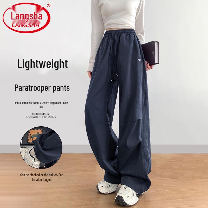 Langsha Women s Embroidered Quick-Dry Ice Silk Cargo Pants M
