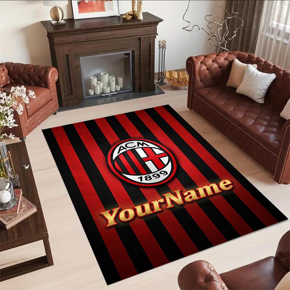 Ac Milan Customize Text Carpet Perfect for Kitchen Outdoor Dining Room Playrooms Anti-slip Rug Office home decor Perfect Gift for Women/Men