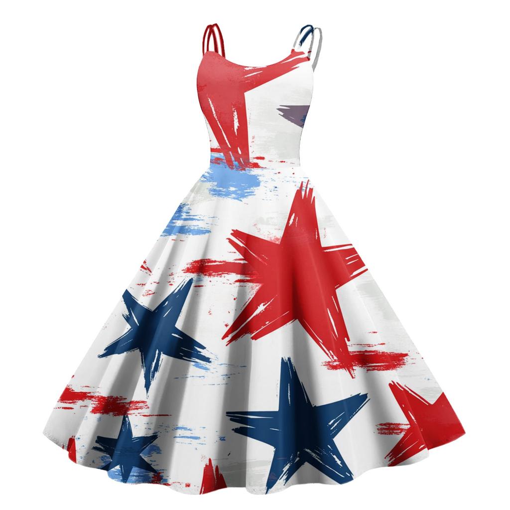 Dámské ležérní módní potisk Sexy punkové retro šaty Retro šaty