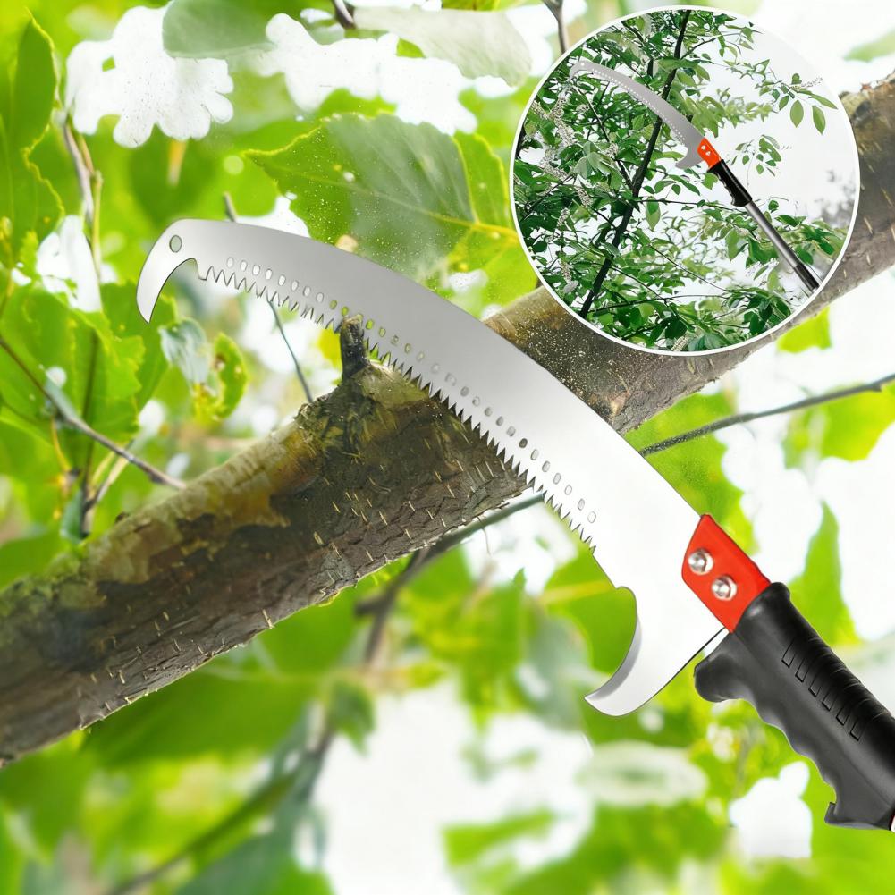 Telescopic Pole Saw for Tree Pruning – Manual Extendable Pruner with Adjustable Extension Pole, High Branch Cutter Tool