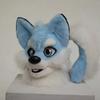 Cabeza de Cola de Pelaje de Perro Husky Azul para Adultos Accesorios de Disfraz de Mascota de Dibujos Animados Accesorios para Fiestas de Halloween Navidad Carnaval Disfraces
