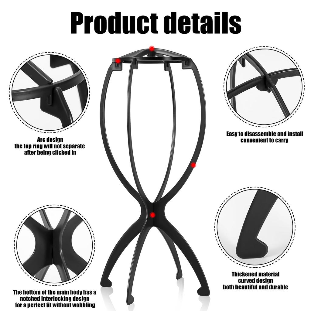 1/2/3 buc pliabil perucă suport plastic portabil pălărie display stand reglabil durabil frizerie modă model suport acasă salon utilizare