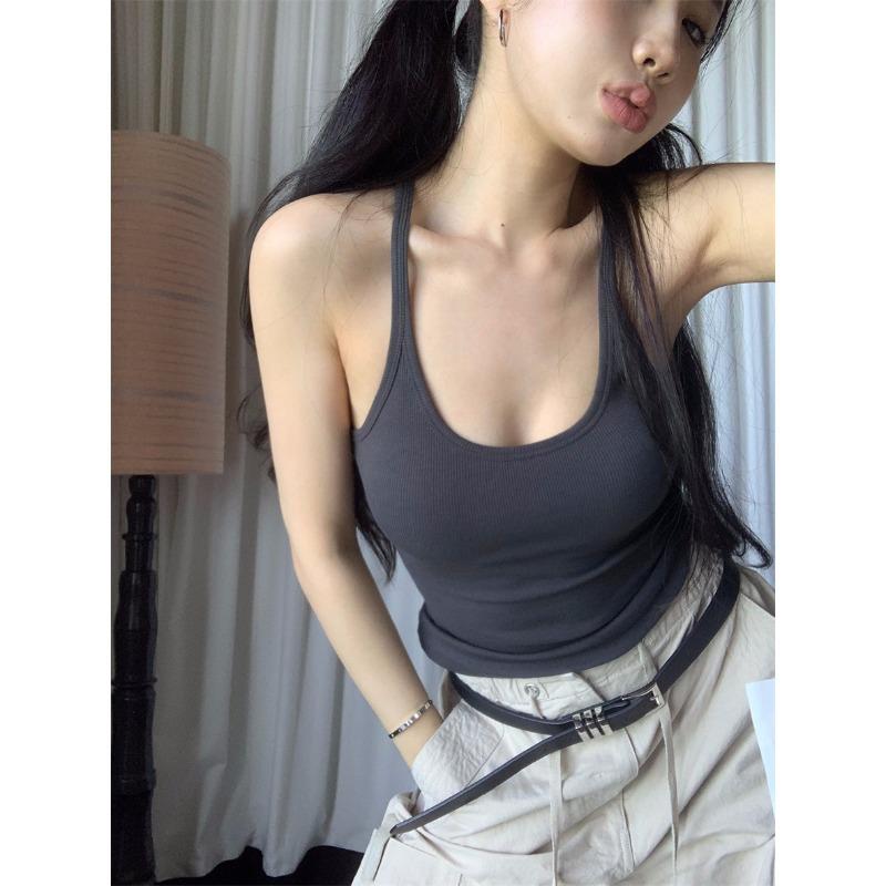 Vesta de jos Femei Vară Nou Dorință Pură Sexy Interior cu un Spate Frumos Exterior Purtând un Top Subțire