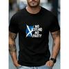 European Sizes Street Style "NO SCOTLAND NO PARTY" Print T-Shirt with Trendy Scottish Theme Slogan