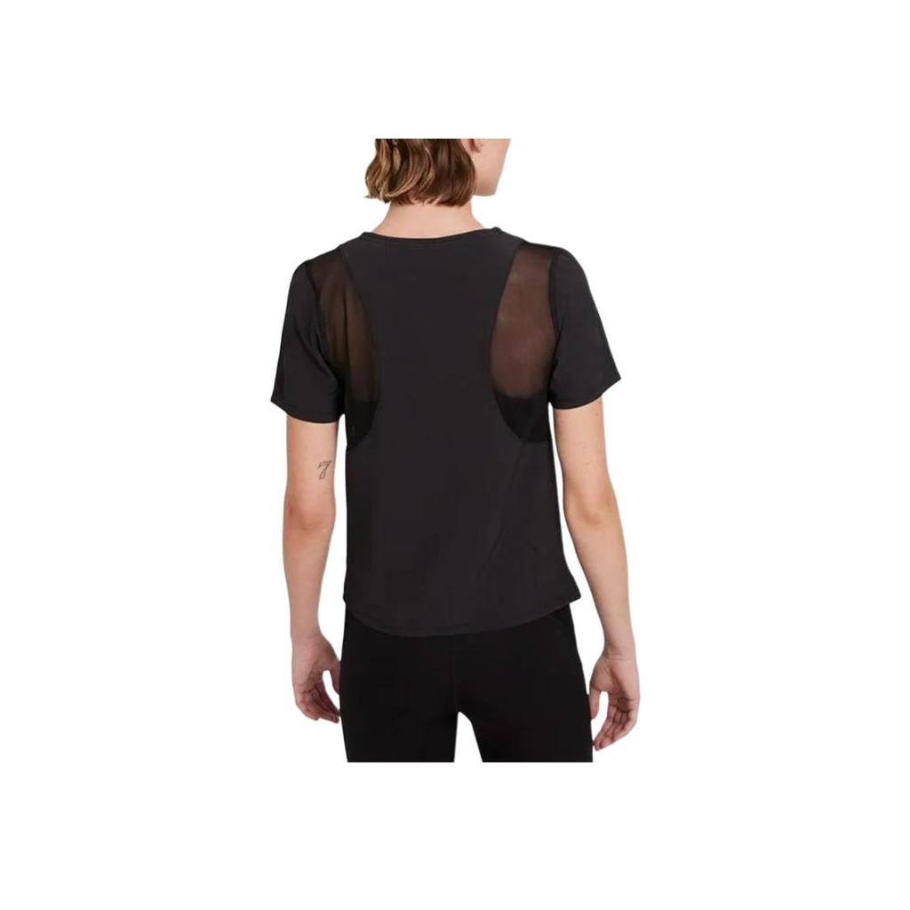 Nike Air Quick-Dry Slit Reflective Breathable Mesh Short Sleeve T-Shirt Women Tops Black CZ9375-010