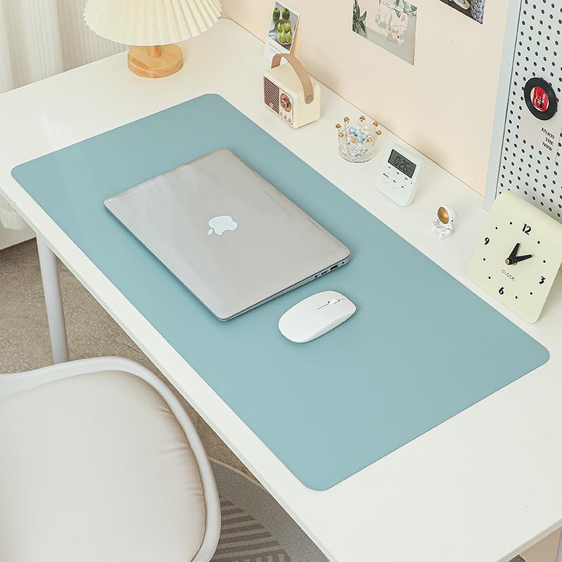 Simple Eye Protection Thickened Locking Edge Mouse Pad Large High-end Dirt-resistant Office Desk Pad Solid Color Waterproof Computer Mat
