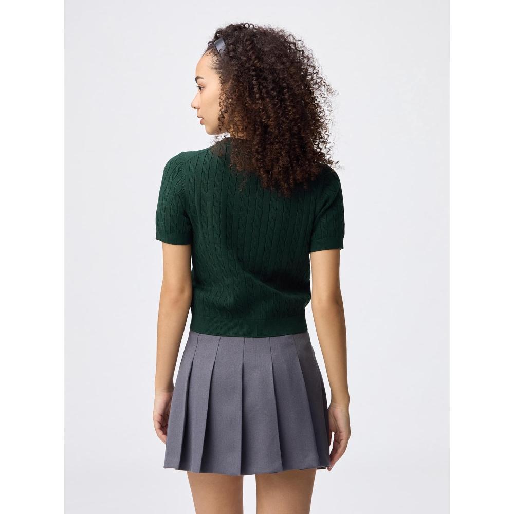 Uniqlo Gu Cable Metal Button Cardigan  Short Sleeve 