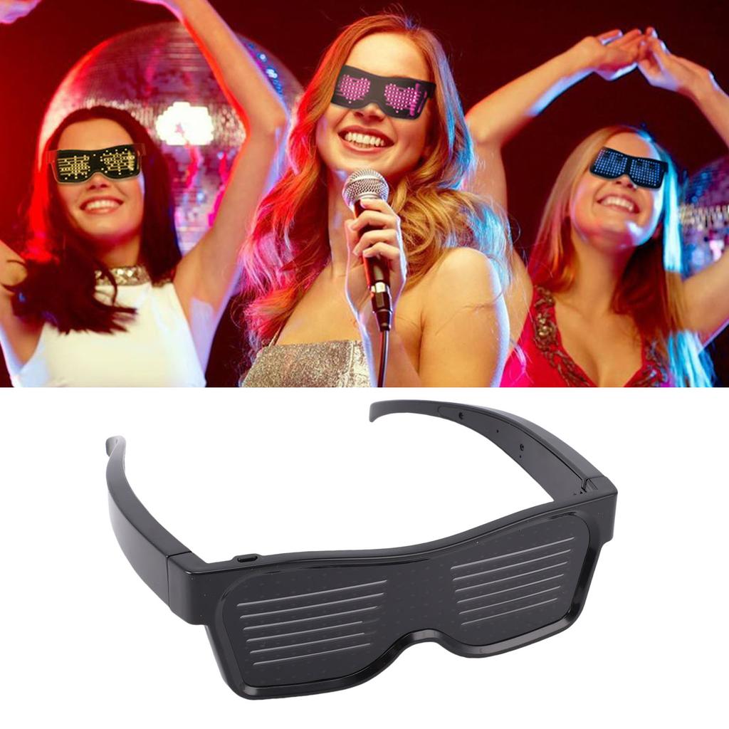 LED Brille Rot Dynamisch APP Steuerung USB Aufladung Smart Leuchtende Brille für Party Nachtclub Festivals Raves