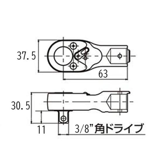 Esco DR Knarrenkopf 3/8" (für 15mm Anschluss) EA723WG-52