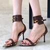 Fashion New Snake Design Brand Sandals Women Fashion Pointed Toe Metal Decoration Thin High Heel Sandal Sexy Nightclub Pole Dancing Shoe