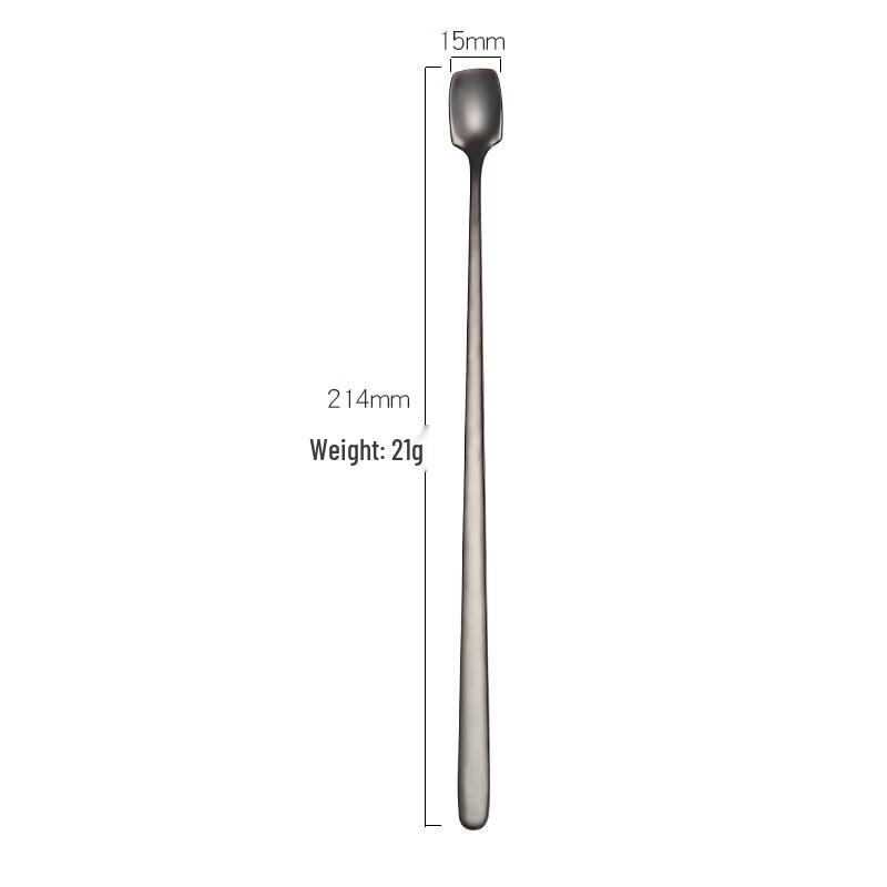 304 Stainless Steel Long-Handled Square Head Coffee Stirring Spoon