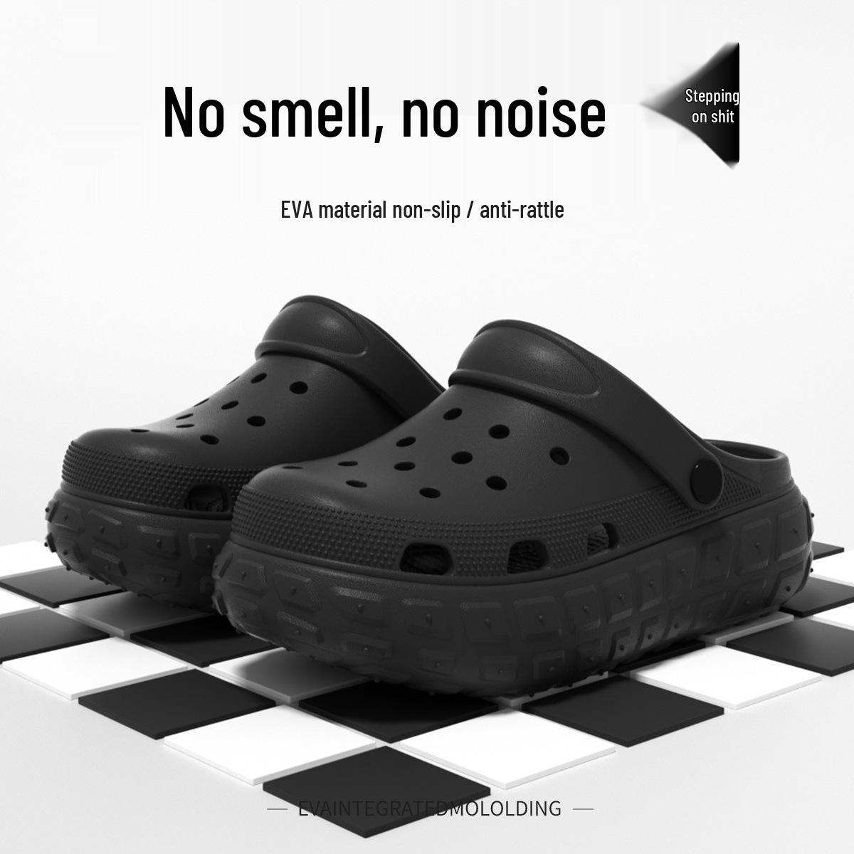 Women s Platform Clog Sandals: Non-Slip, Breathable, Wear-Resistant for Home & Beach 35-36 чёрный
