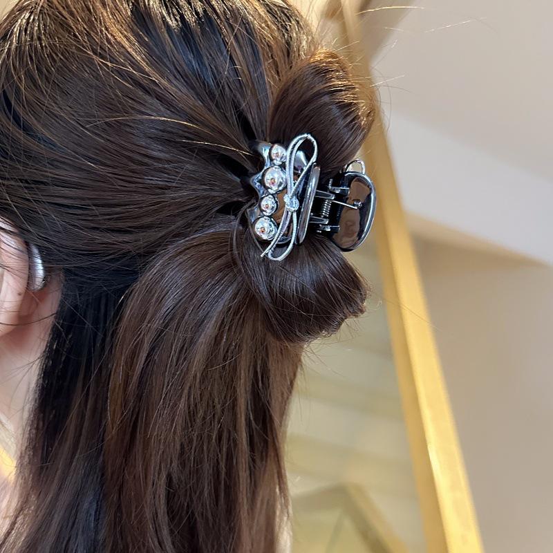 Luxusní křišťálová mašle akrylová skřipcová spona pro vysoké culíky